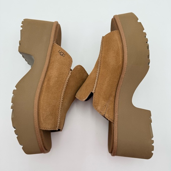 NEW Size 9 Women\'s UGG New Heights Slide Platform Sandals 1167476-CHE Chestnut